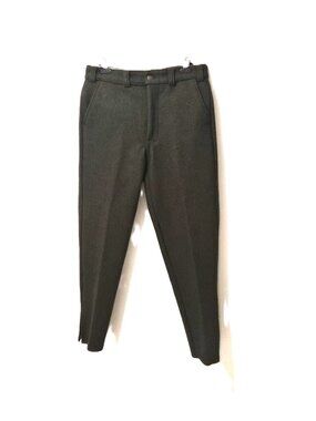 VTG Codet Olive Green Heavy Wool Pants w/Hem Zips Canada Workwear Utility Huntin